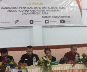 Gelar Uji Publik, KPU Manggarai Tawarkan Dua Opsi Rancangan Penataan Dapil