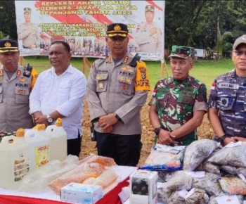 Polresta Jayapura Kota Musnahkan Barang Haram Senilai 500 jutaan