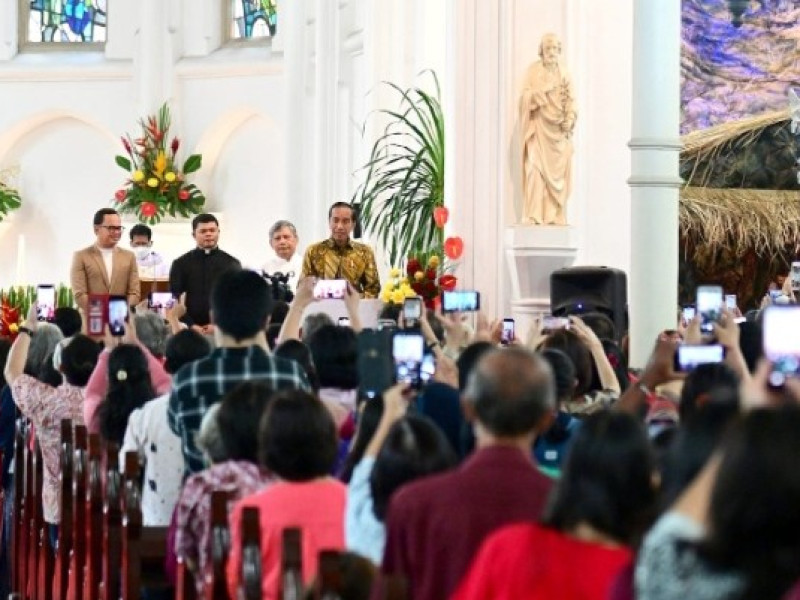Jokowi Masuk Katedral Bogor, Sempat Menunggu Sebelum Sambutan, Alasannya Mulia Sekali