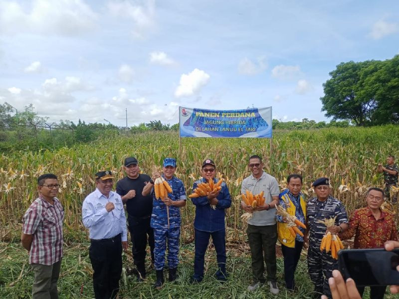 Panen Jagung bersama Danlanud El Tari, Wagub Nae Soi Beri Apresiasi