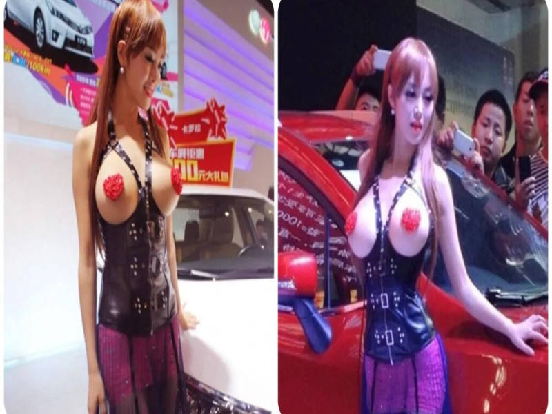 Heboh Pameran Otomotif, Poin Penting SPG yang Berpakaian Minim Hanya Ditutupi Stiker