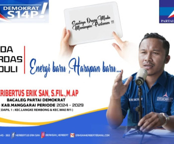 Mengenal Heribertus Erik San, S.Fil.,M.AP, Caleg Partai Demokrat DPRD Mangarai 2024