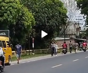 Viral Video Tawuran Antara Pelajar Pecah di Depan Polsek Binjai
