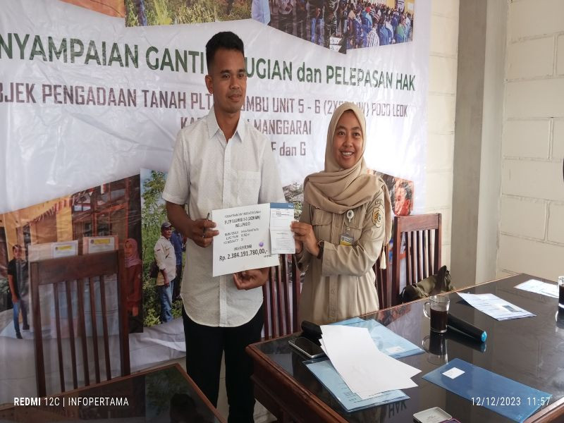 PLN Kembali Serahkan Uang Ganti Untung kepada Pemilik Lahan Proyek PLTP Ulumbu 5-6 di Poco Leok