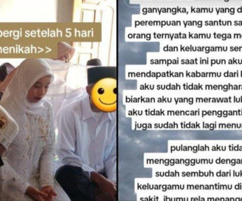 Viral Seorang Istri di Lampung Kabur dengan Pria Lain Usai 5 Hari Nikah