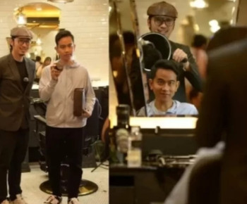 Potong Rambut Sambil Maskeran di Barbershop jelang Debat Capres, Gibran Live TikTok