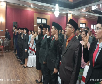 Bupati Nabit Lantik 9 Pejabat Eselon Dua Lingkup Pemda Manggarai