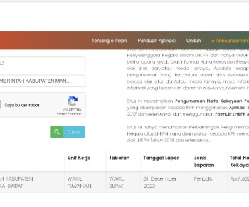 Beda dengan Bupati, LHKPN Wakil Bupati Mabar Dipublis KPK, Ada Apa?