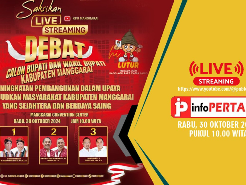 Cara Nonton Debat Publik Calon Bupati dan Wakil Bupati Manggarai 2024