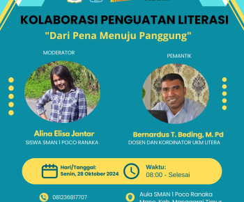UKM Literasi Unika Santu Paulus dan SMAN 1 Poco Ranaka Kolaborasi Perkuat Literasi