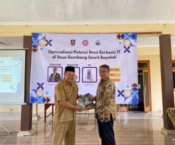 Sosialisasi Optimalisasi Potensi Lokal Berbasis IT di Desa Gombang Sawit Boyolali