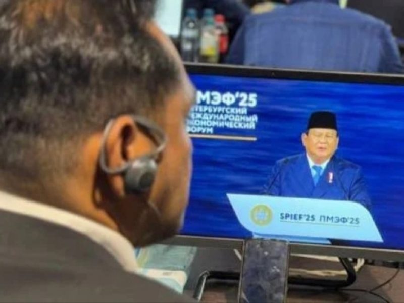 Pidato di Rusia, Prabowo Klaim Pertumbuhan Ekonomi RI Dekati 7%