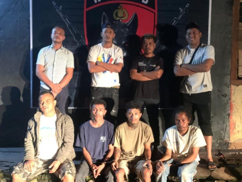 Empat Terduga Pencuri Porang dan Speaker Aktif Dibekuk Polres Matim di Desa Nanga Labang