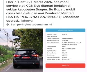Mobil Dinas Pemkab Blora Keluyuran hingga Sragen, Ini Respon Bupati Arief