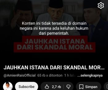 Dilaporkan Pemerintah, Unggahan Amien Rais Soal Tuduhan Mayor Teddy Gay Tidak Bisa Diakses Lagi